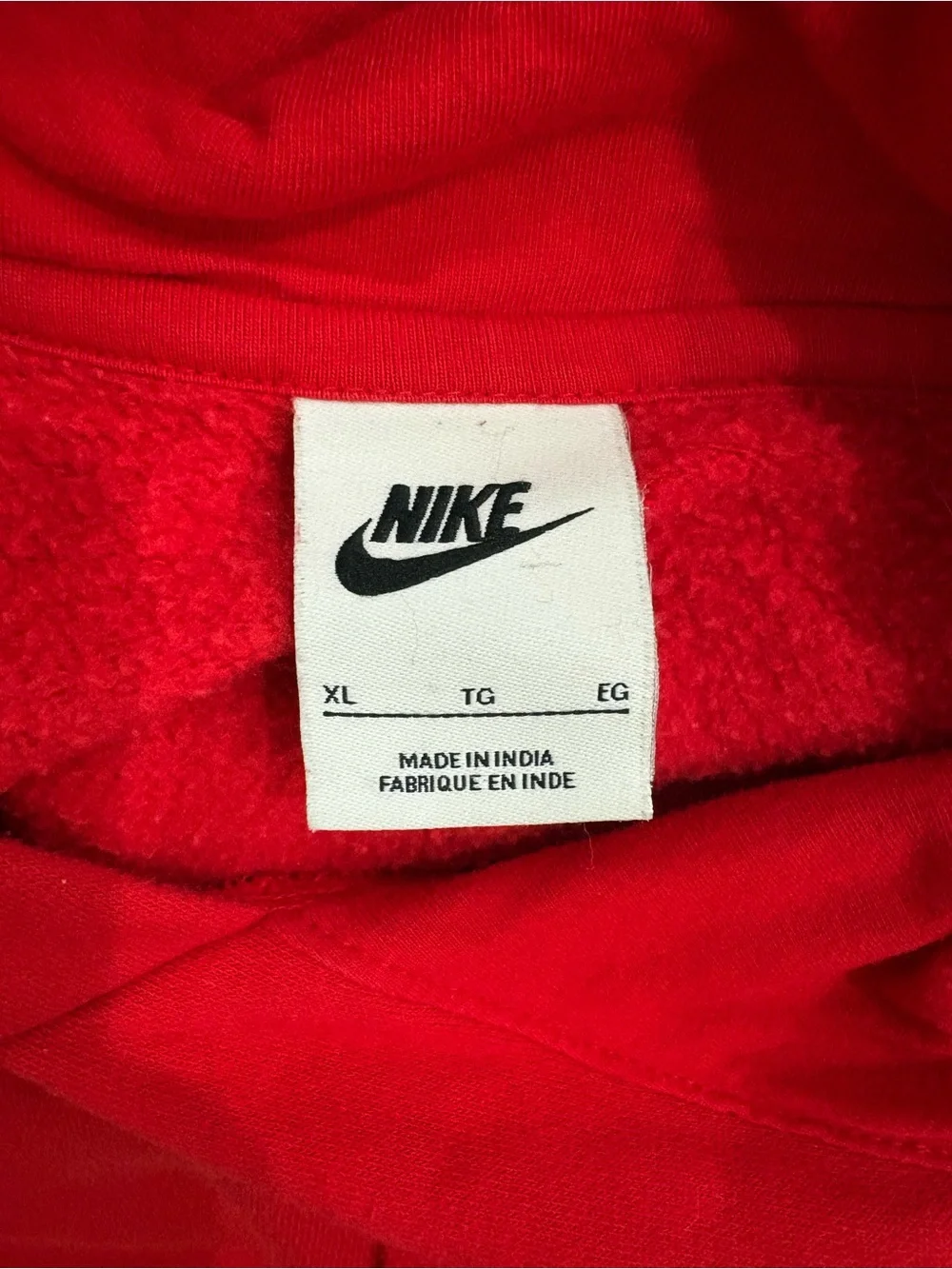 Nike Red Pullover Hoodie with White Logo Size XL